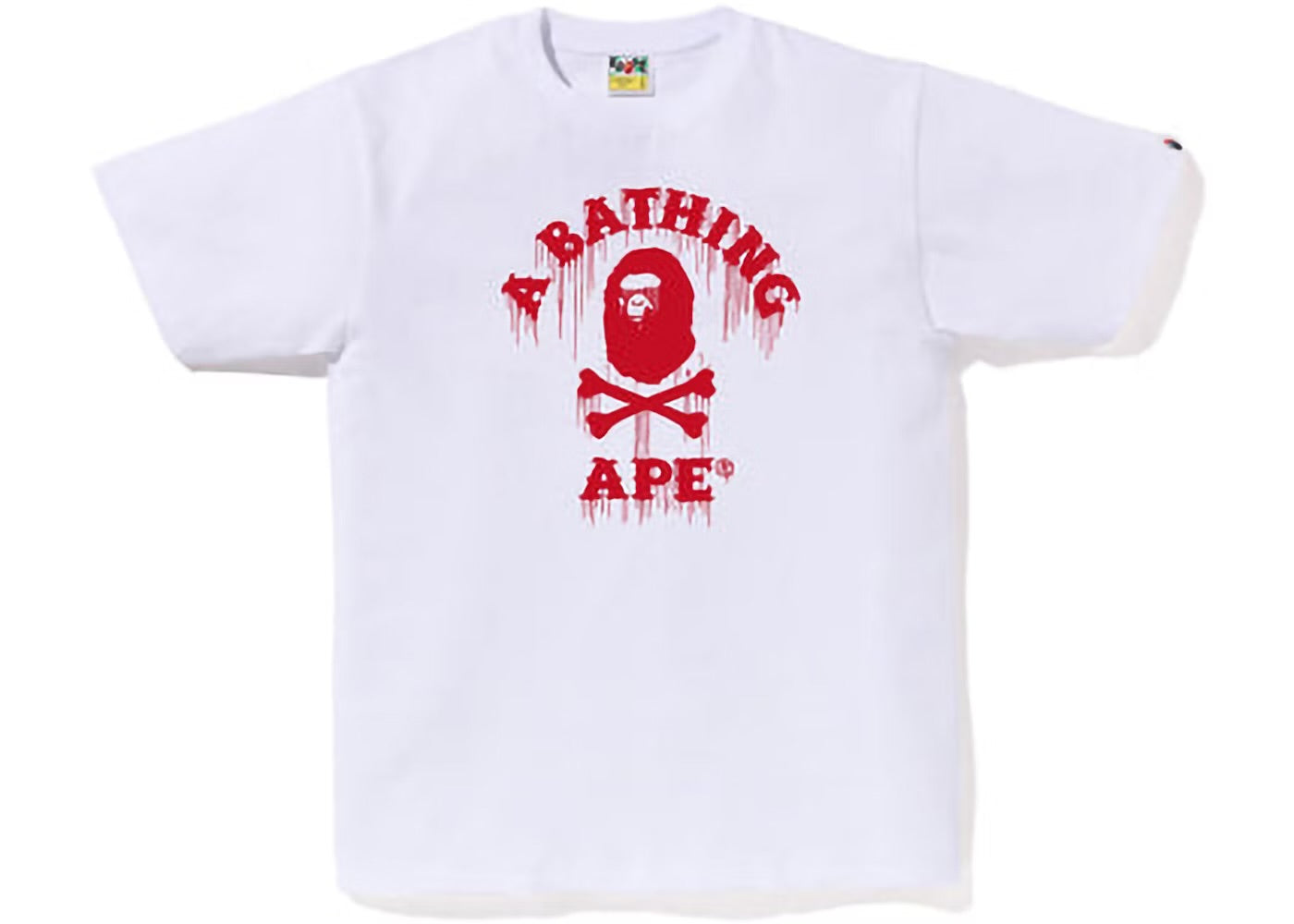 BAPE Drip Ape Crossbone College Tee 'White'