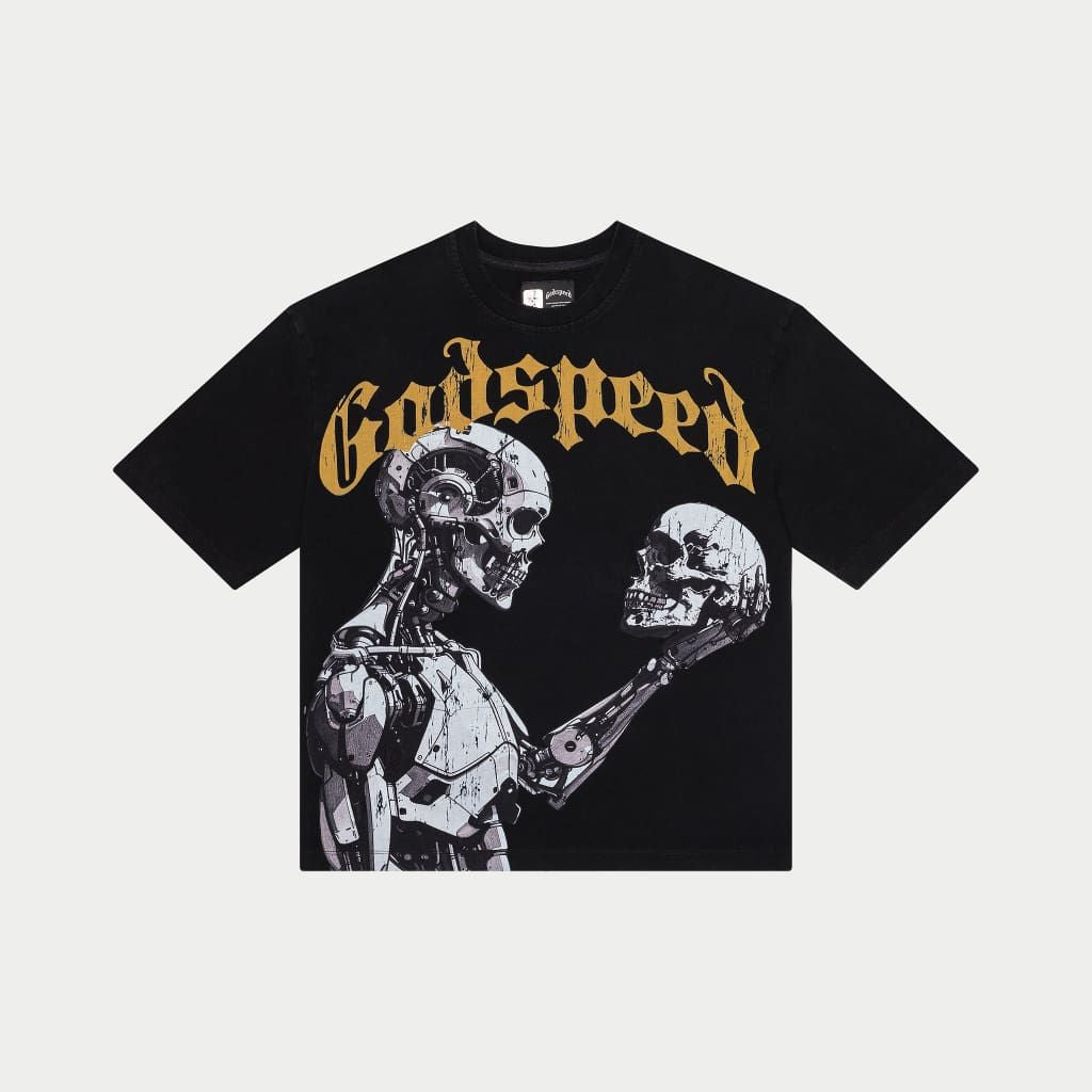 Godspeed Mankind vs Ai III Tee Black Yellow