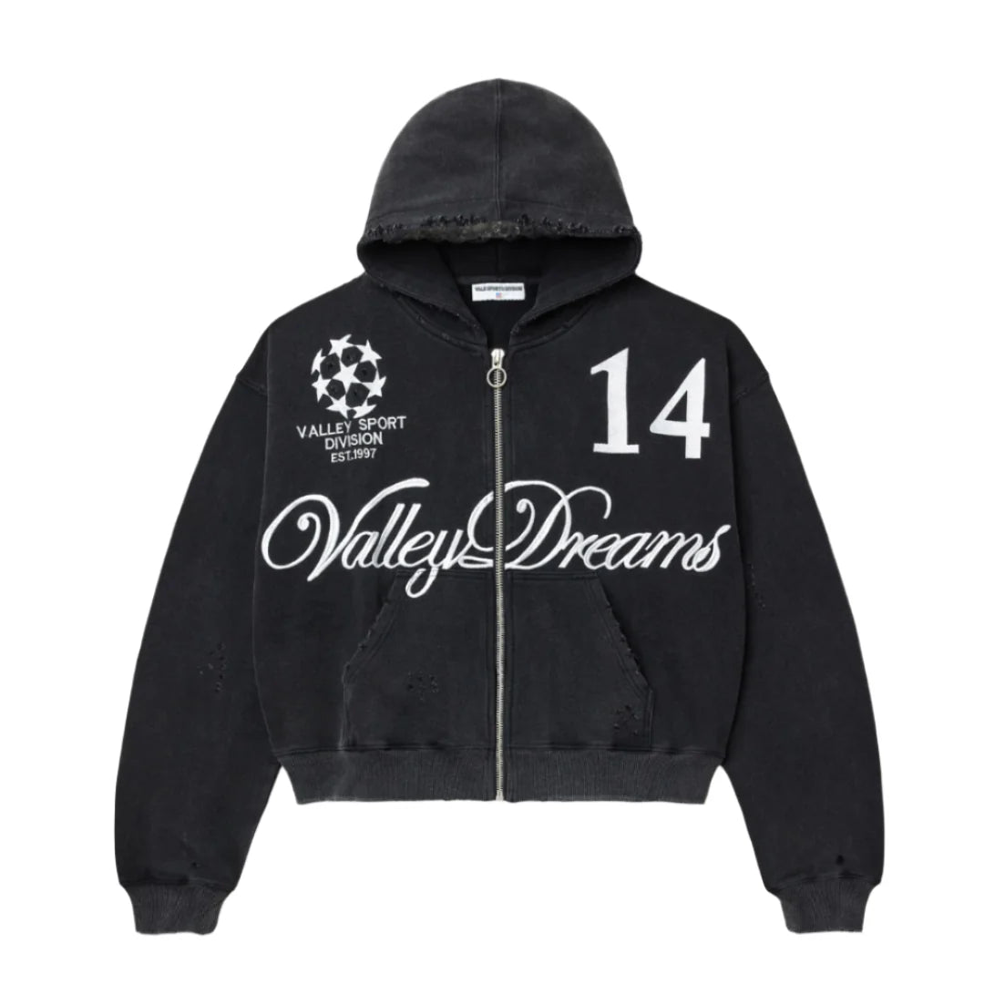 Vale Mono 14 Black Zip Up Hoodie