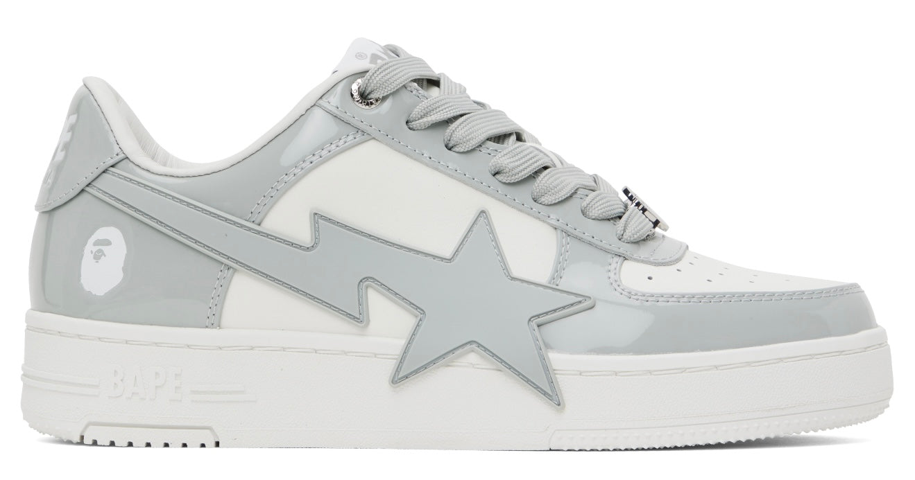 Bapesta Patent White & Gray OS #3