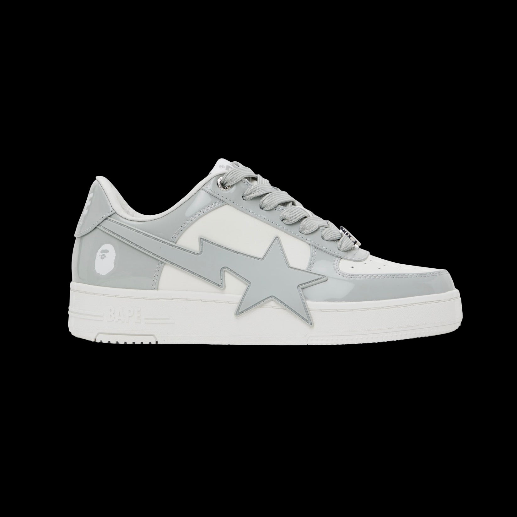Bapesta Patent White & Gray OS #3