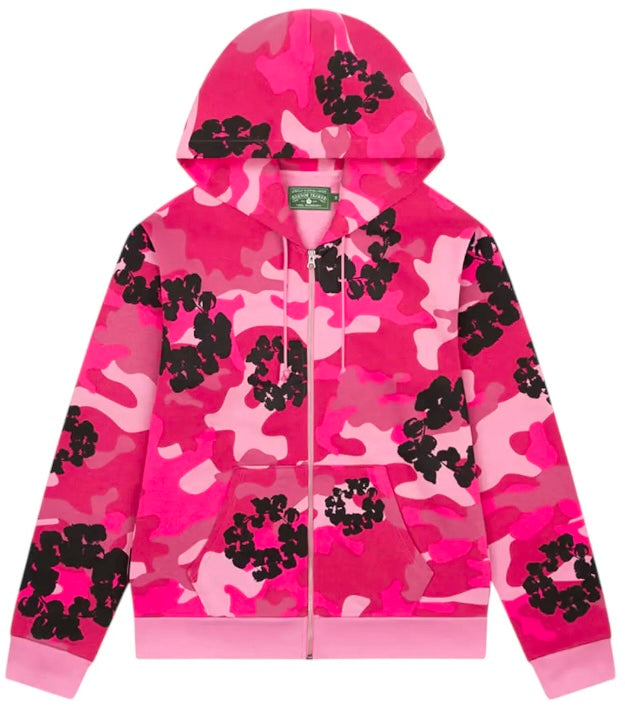 Denim Tears The Wreath Zip Hoodie 'Pink Camo'