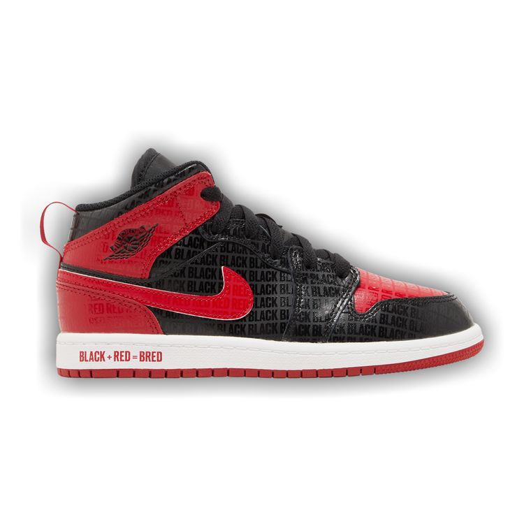 Air Jordan 1 Mid SS PS 'Black + Red = Bred'
