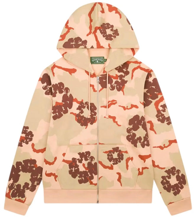 Denim Tears The Wreath Zip Hoodie 'Brown Camo'
