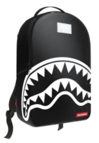 SHARK CENTRAL WHITE STENCIL SHARK BLACK NYLON BACKPACK