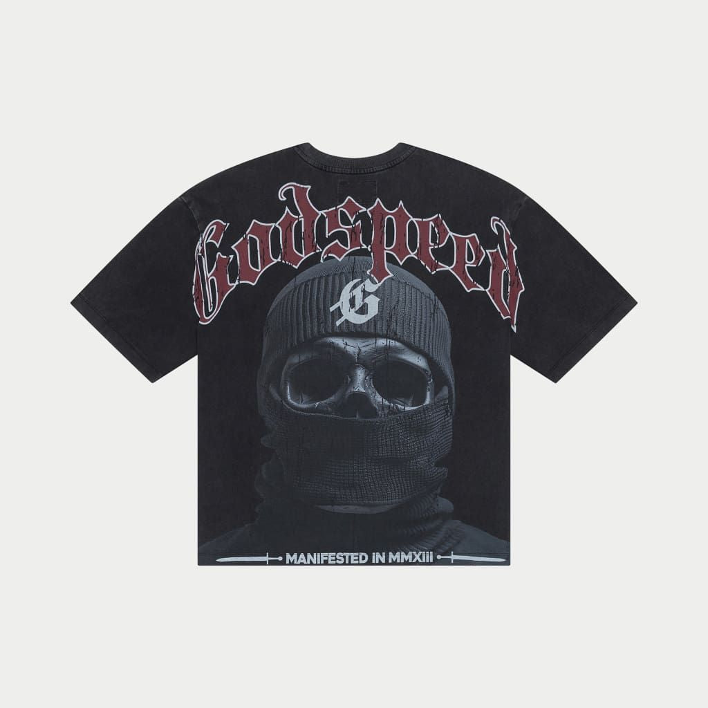 Godspeed Balaclava Szn Tee Grey Wash Red