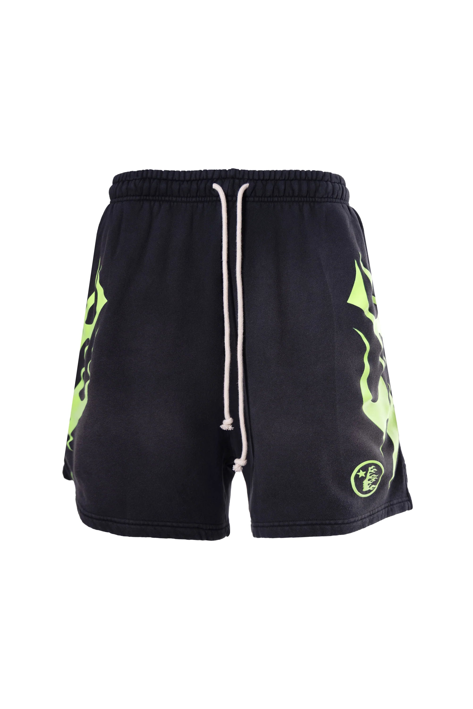 Hellstar Flame Shorts 'Black/Green'