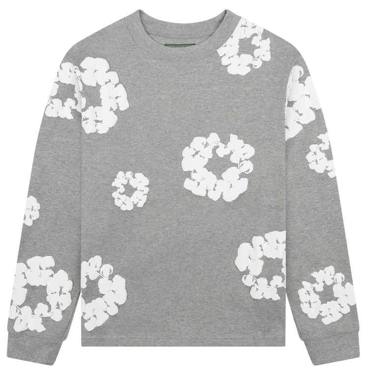 Denim Tears Long-Sleeve Wreath Tee 'Grey'