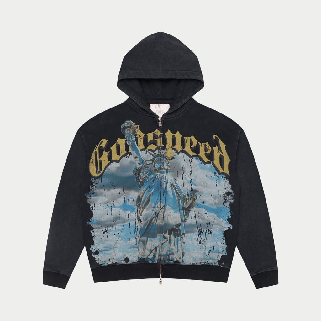 Godspeed Chrome Liberty Zip Up Hoodie Black