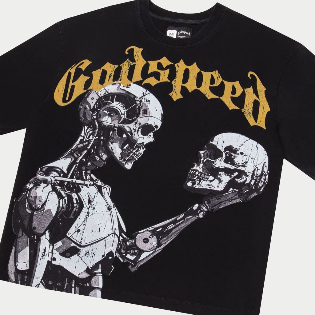 Godspeed Mankind vs Ai III Tee Black Yellow