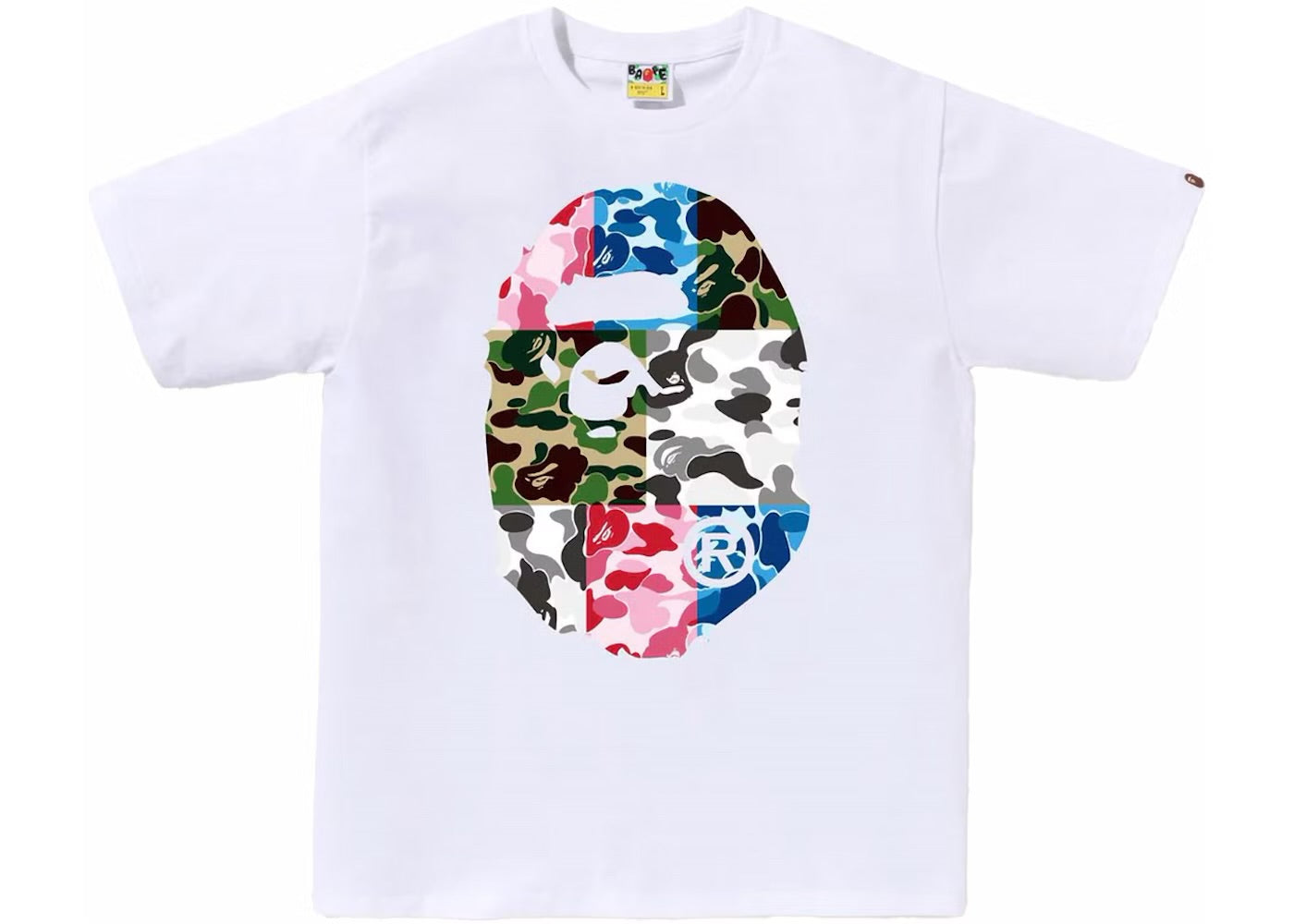 BAPE ABC Camo Crazy Big Ape Head Tee 'White'