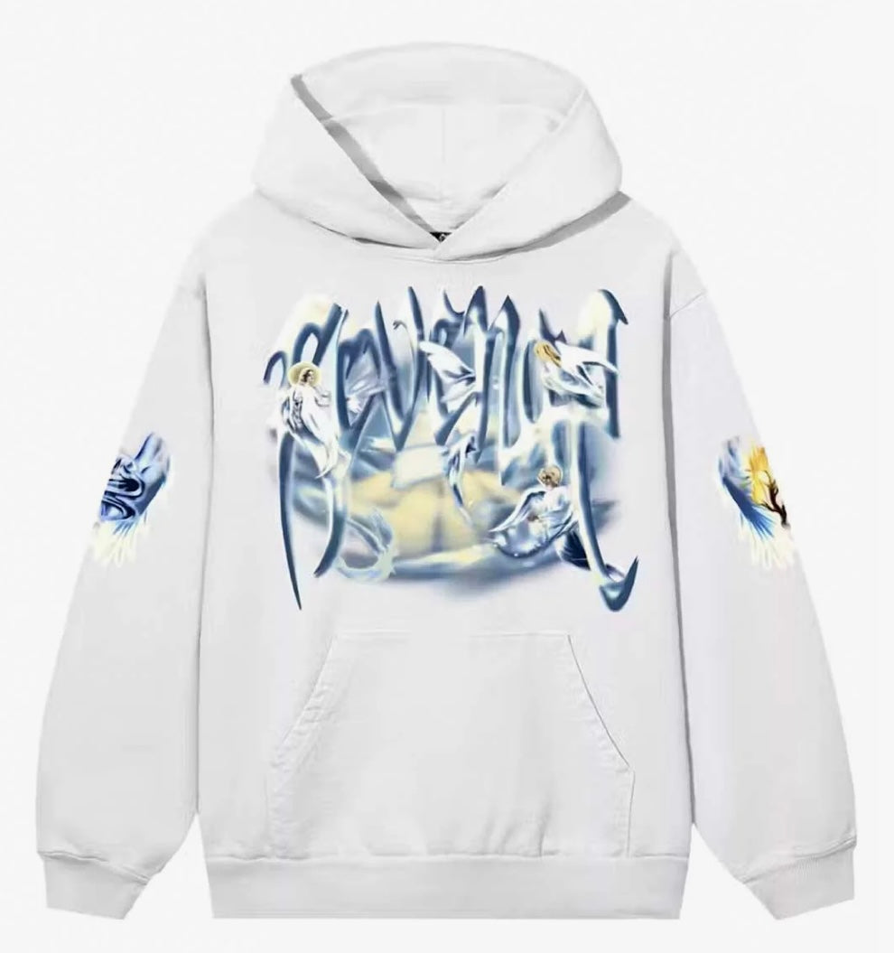 Revenge Angel Arch Logo Hoodie White