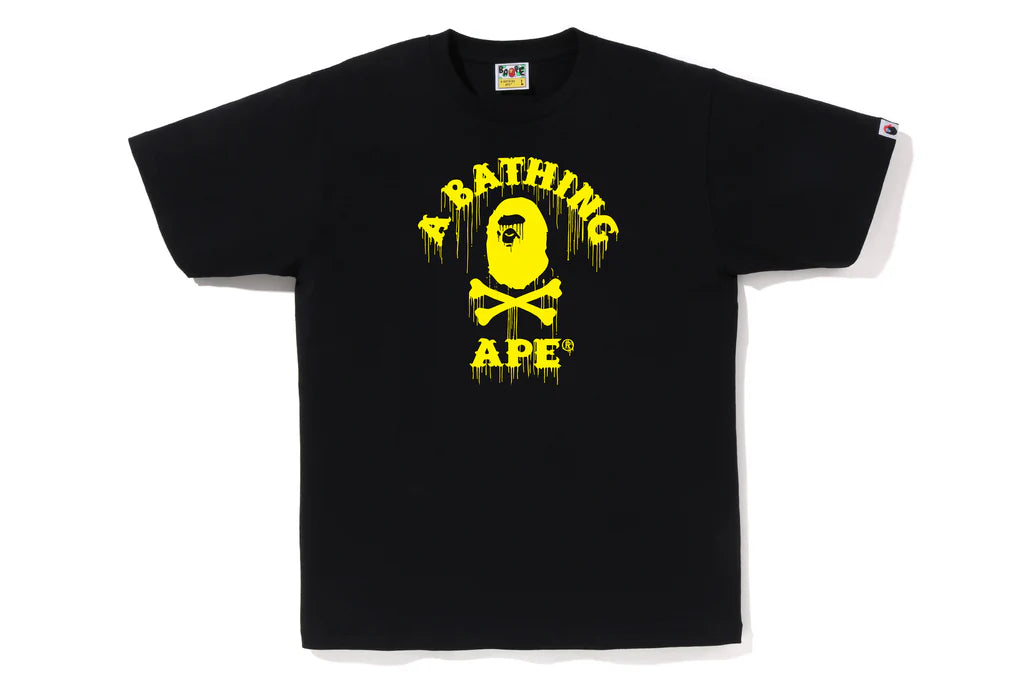BAPE Drip Ape Crossbone College Tee 'Black'