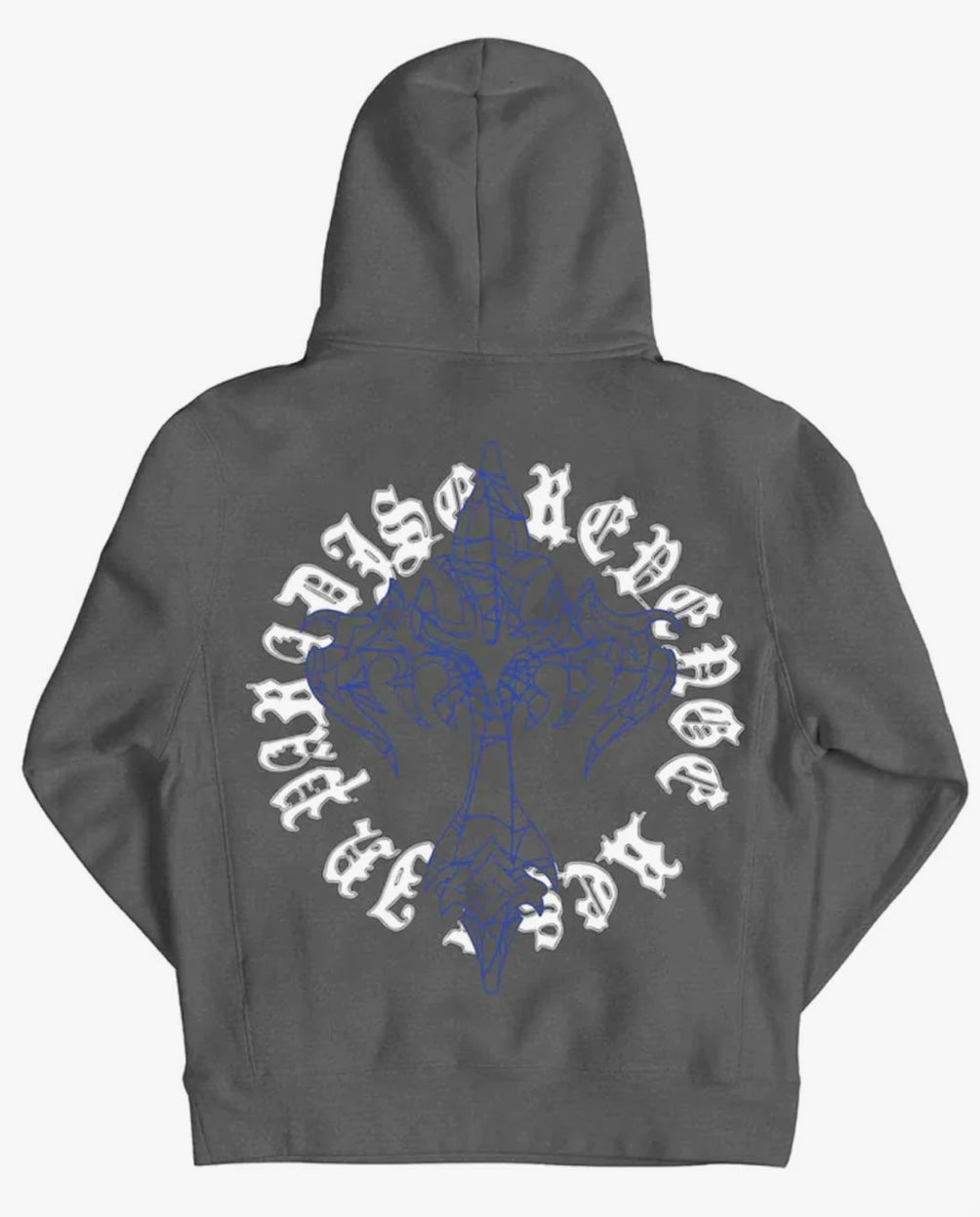 Revenge Web Print Hoodie Blue/Grey