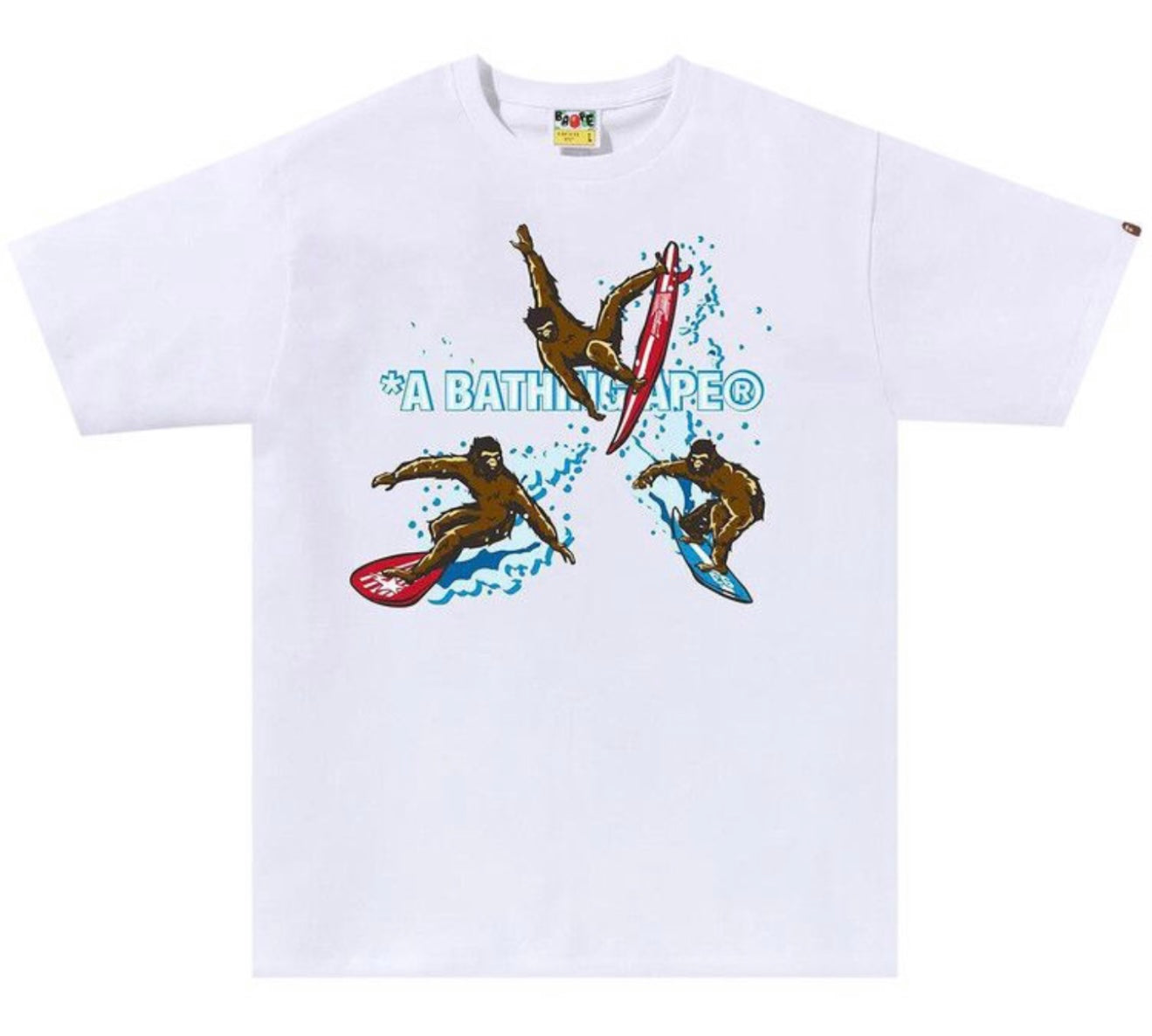 Bape Surfing Apes Tee White