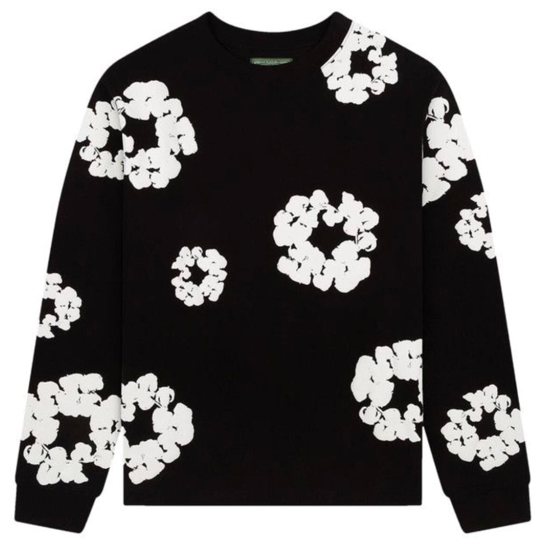 Denim Tears Long-Sleeve Wreath Tee 'Black'