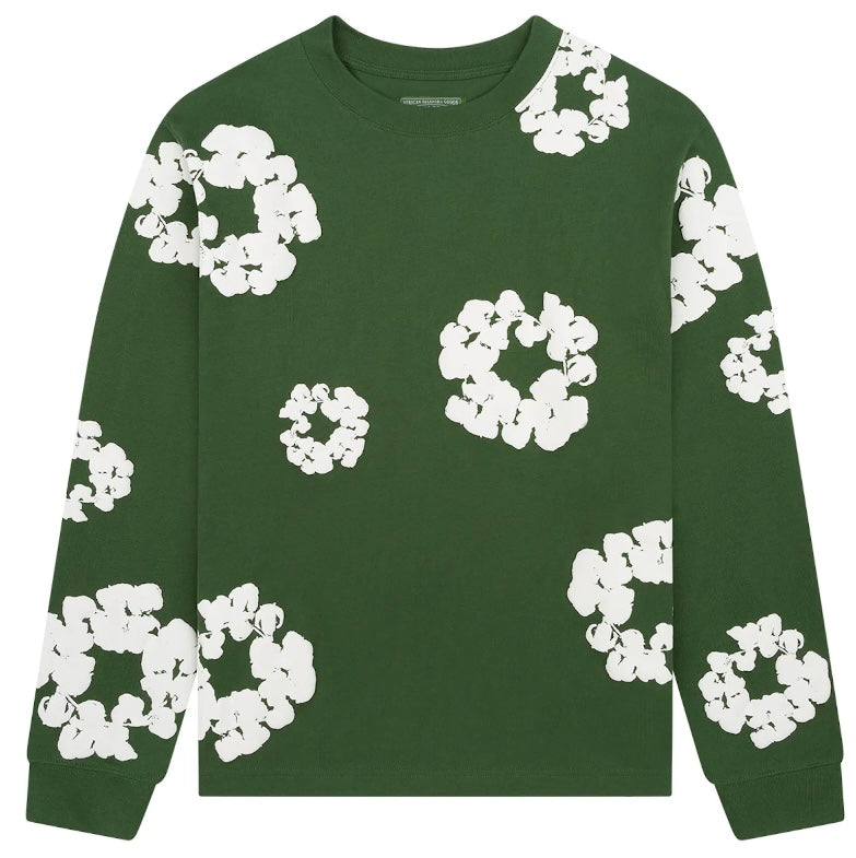 Denim Tears Long-Sleeve Wreath Tee 'Green'