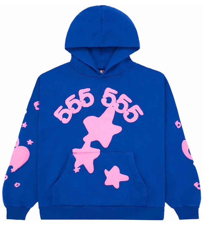 Sp5der 555 Hoodie Blue/Pink
