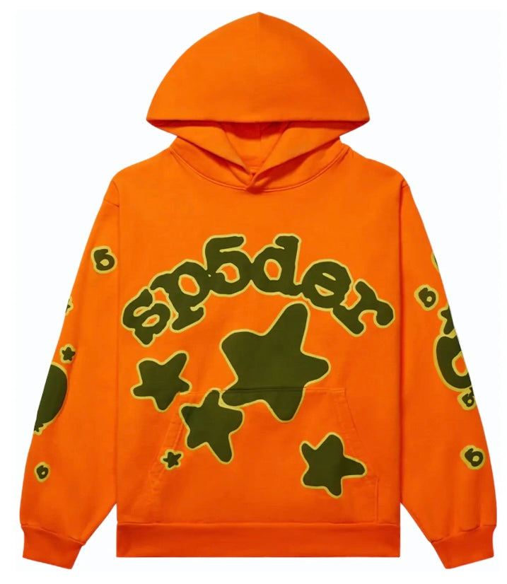Sp5der Beluga Hoodie Orange/Green