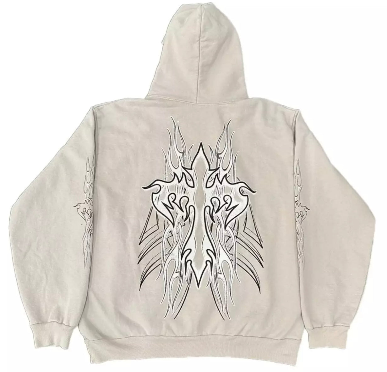 Revenge Flaming Cross Hoodie Cement
