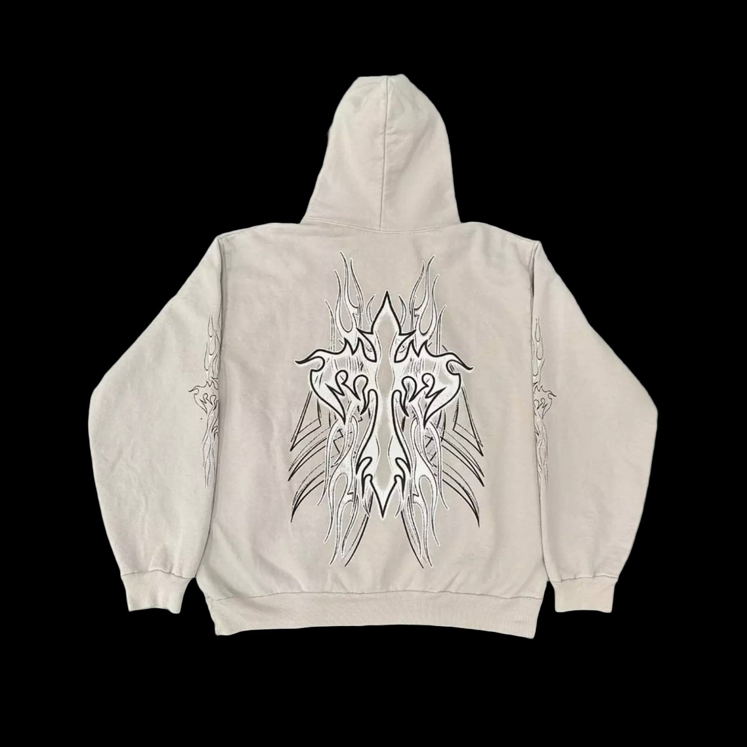 Revenge Flaming Cross Hoodie Cement