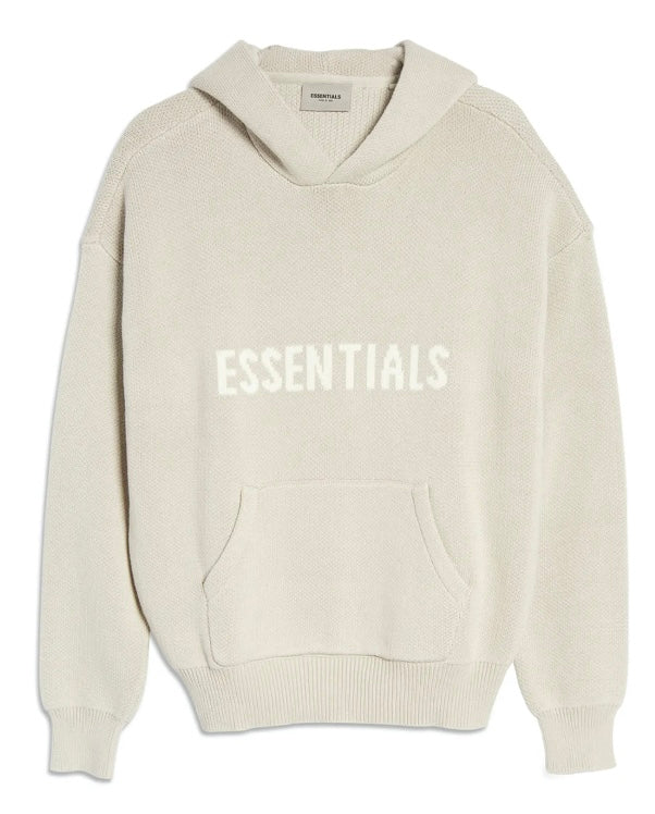 Essentials Knit Hoodie Stone