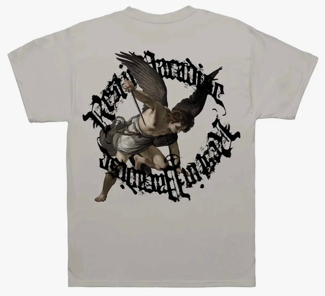 Revenge Puff Print St. Micheal Tee Cement