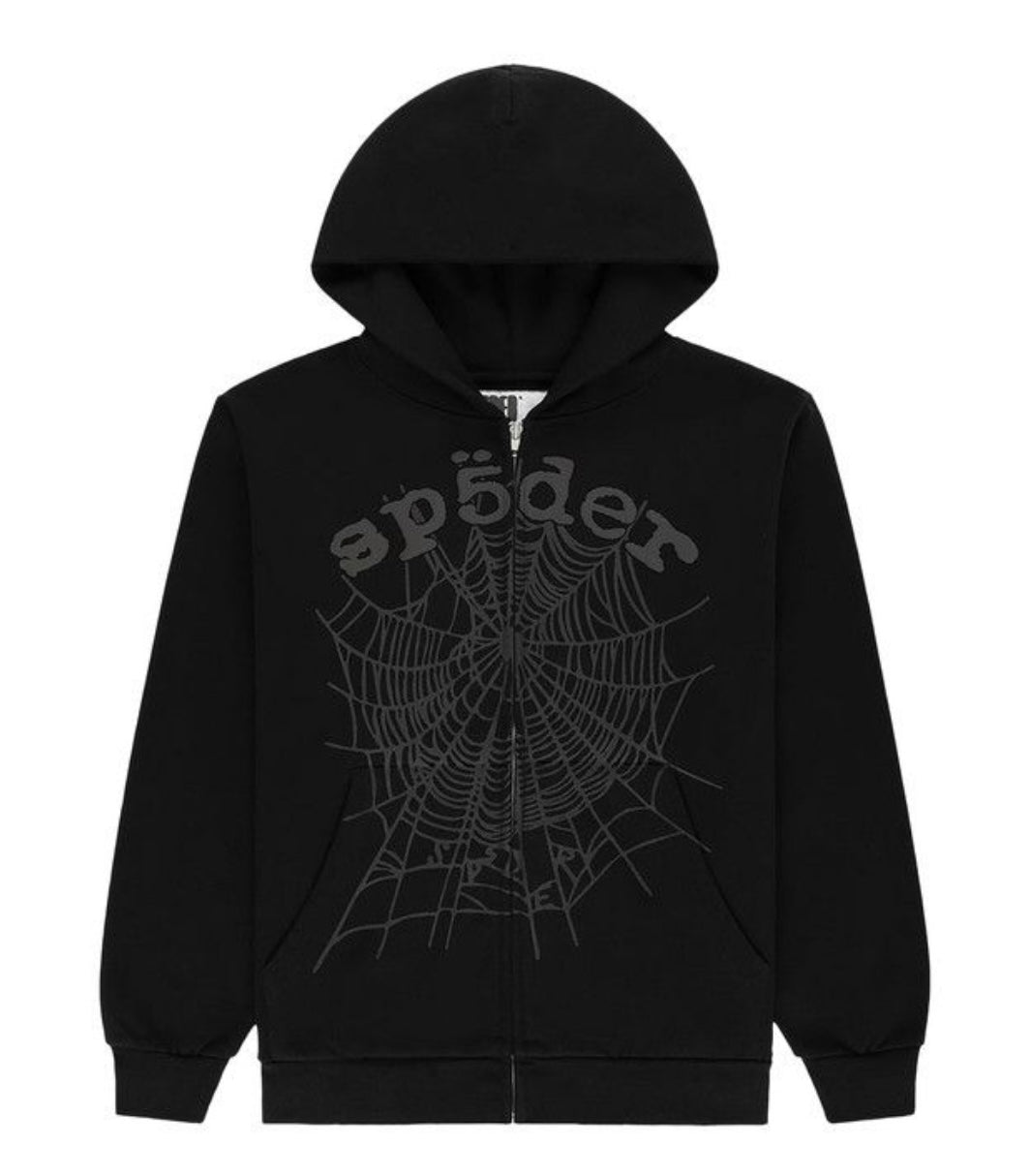 Sp5der OG Web V2 Phantom Zip Up 'Black'