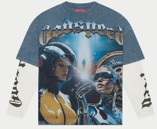 Godspeed Chosen One Layered T-Shirt (Blue wash)