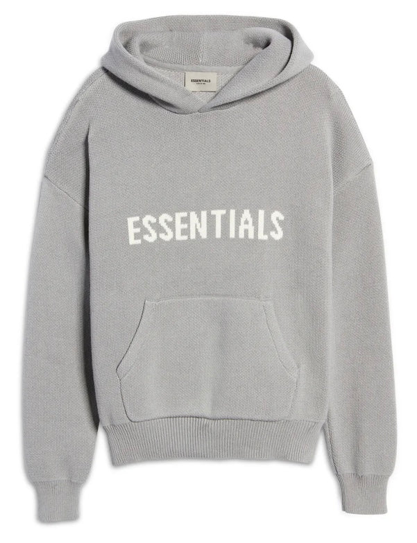Essentials Knit Hoodie Cement