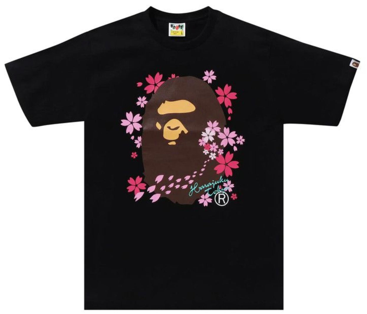 Bape Sakura Flower Head Black Tee