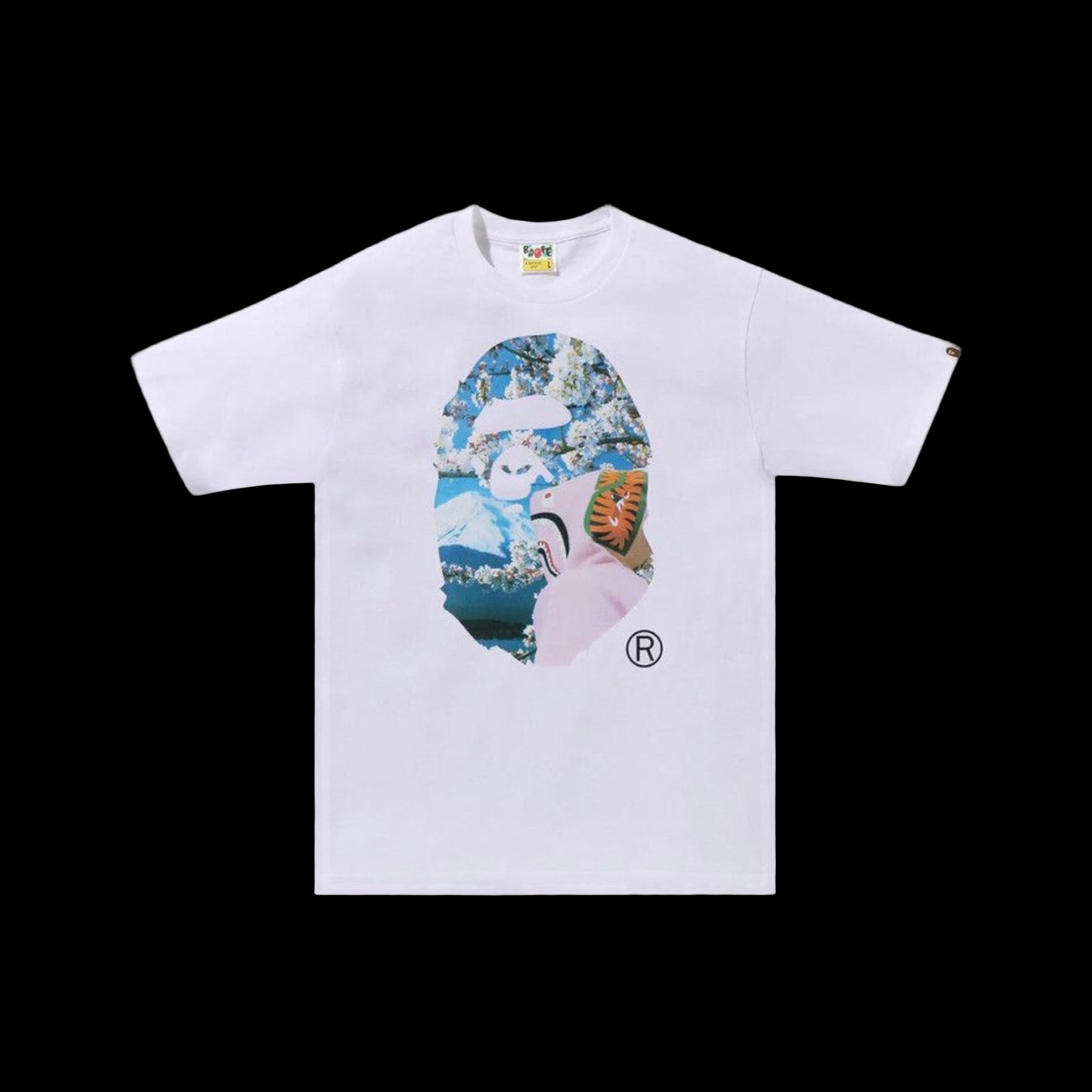 Bape Sakura Photo Head W Head White Tee