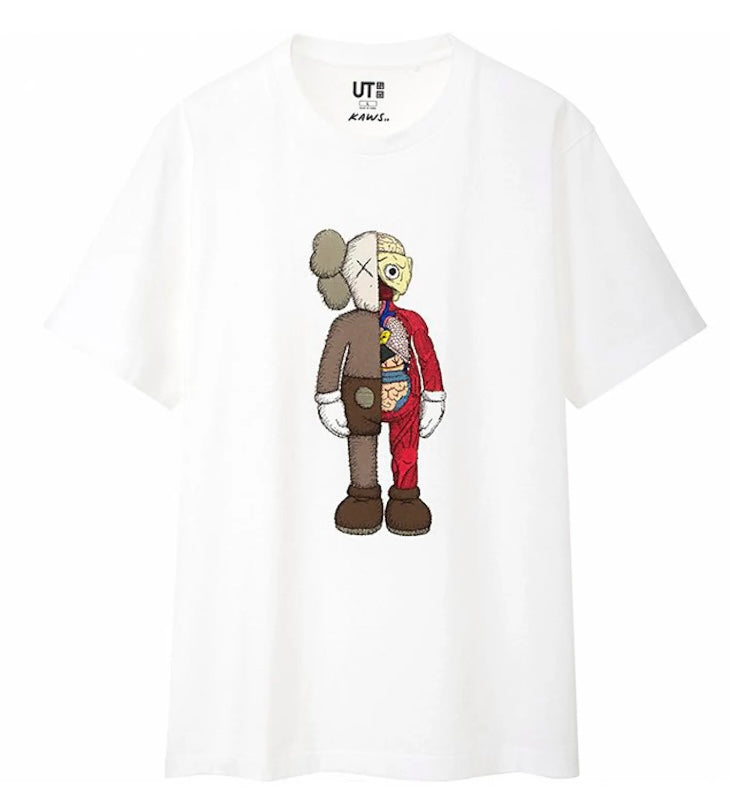 Kaws x Uniqlo flayed white tee