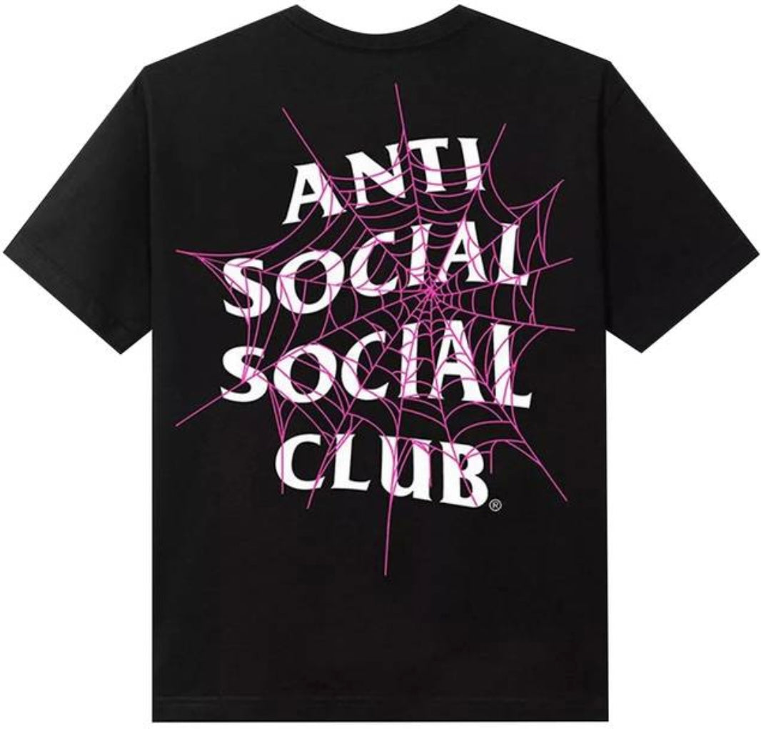 Anti-Social pink web tee black
