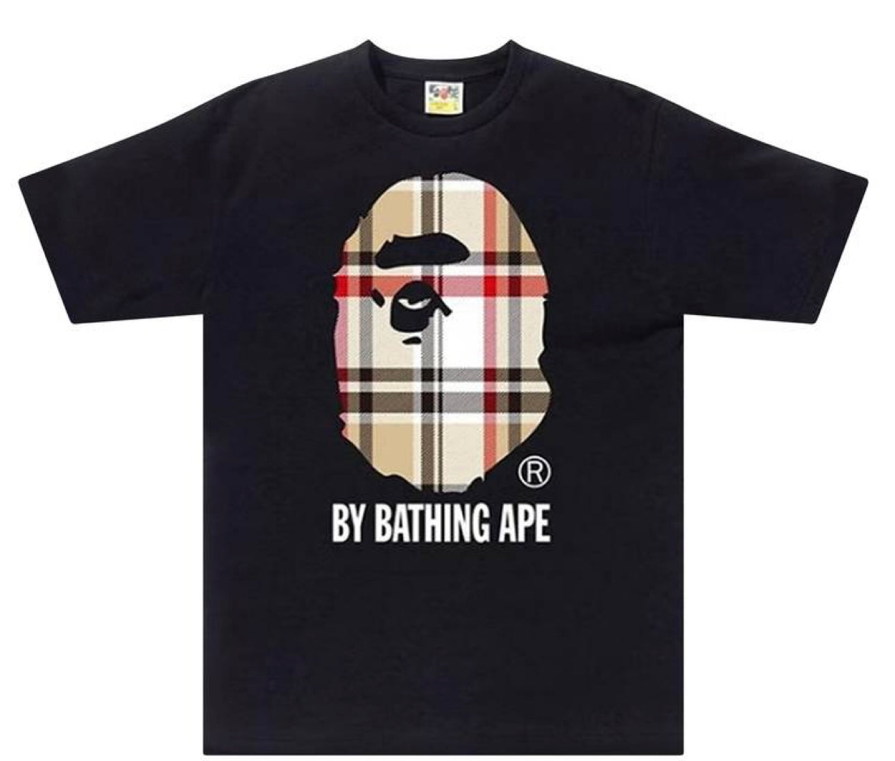 Bape Burberry Ape Head Tee Black
