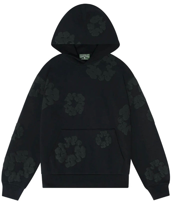 Denim Tears Cotton Wreath Hoodie Black Monochrome