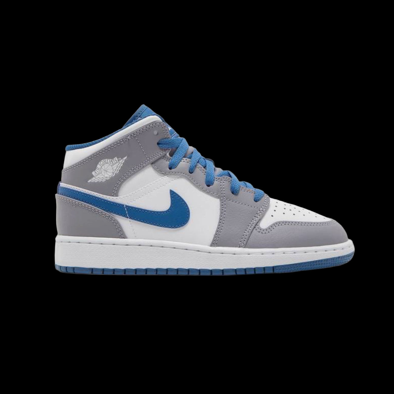 Air Jordan 1 Mid GS 'Cement True Blue'