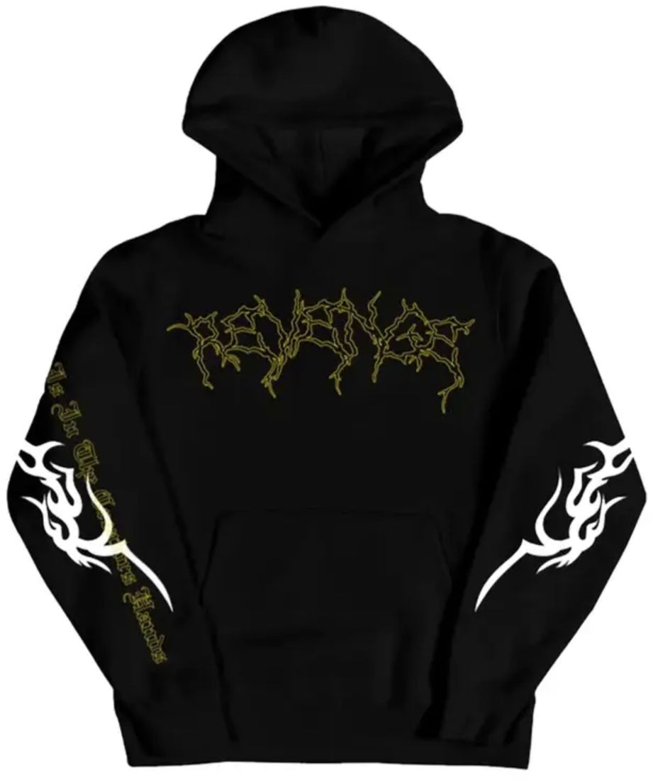 Revenge Yellow Lightning Cerberus Hoodie Black
