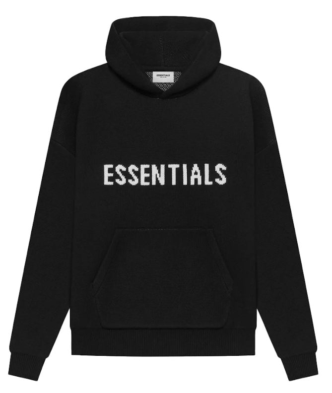 Essentials Knit Hoodie Black