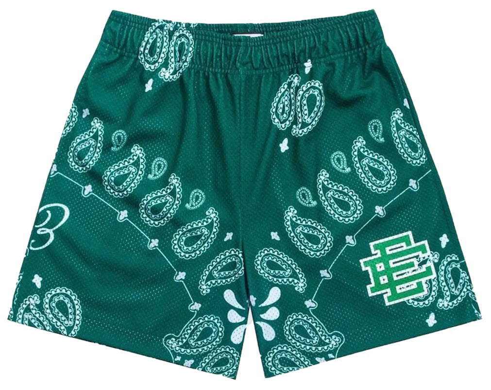 Eric Emanuel Shorts Green Bandana