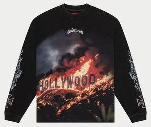 Godspeed Hollywood Inferno LS T-shirt (Black Wash)