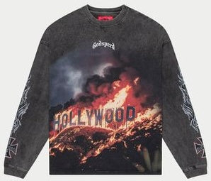 Godspeed Hollywood Inferno LS T-Shirt (Grey Wash)