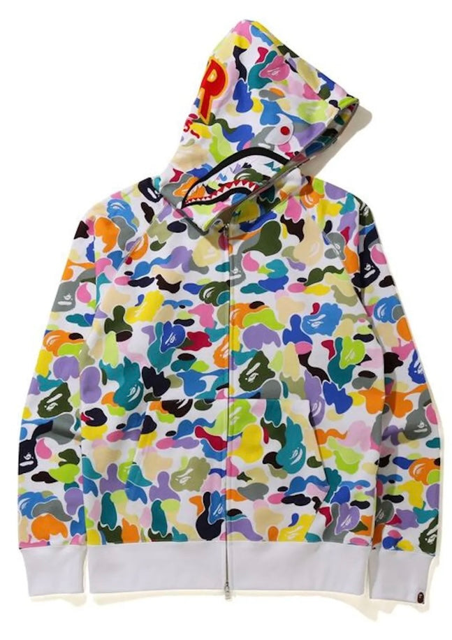Bape White Ponr Multicolor Zip Up