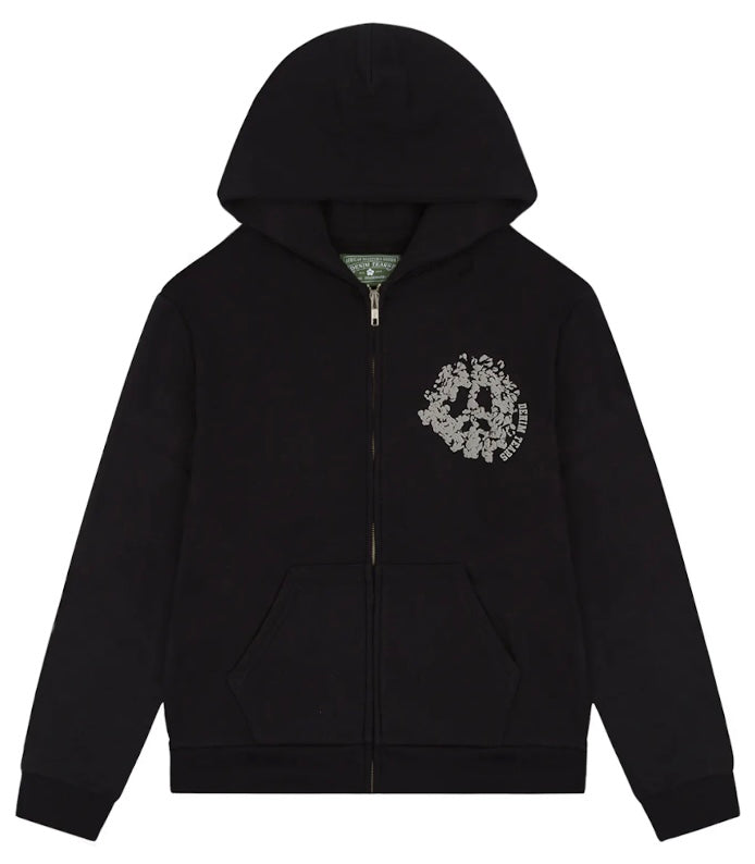 Denim Tears University Zip-Up Black/Silver