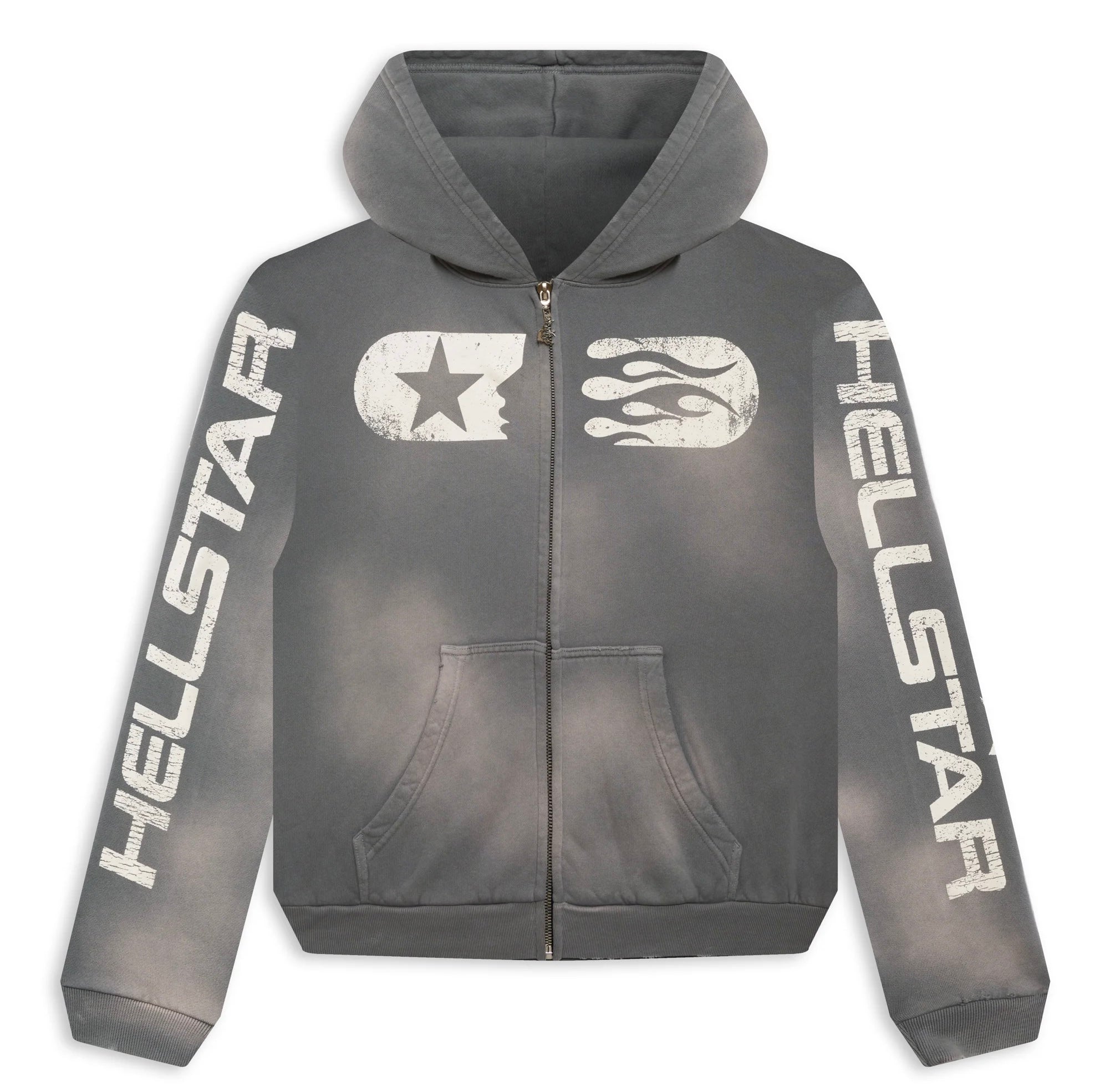 Hellstar Zip Up Hoodie Grey