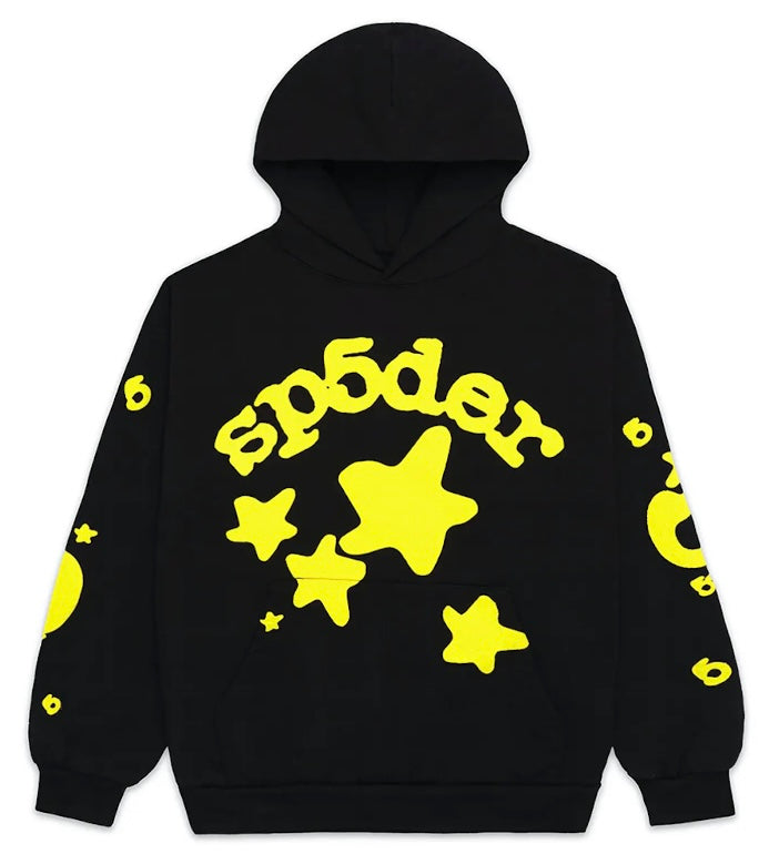 Sp5der Beluga Hoodie Onyx/Yellow