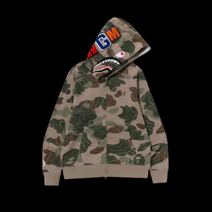 Bape Beige Camo Zip Up