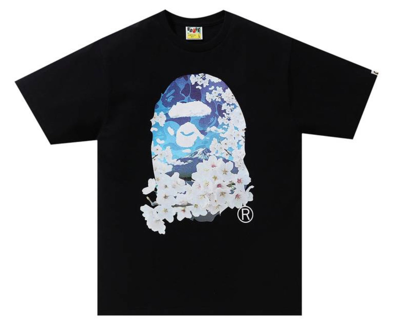 Bape Sakura Photo Tee W Flower Black Tee