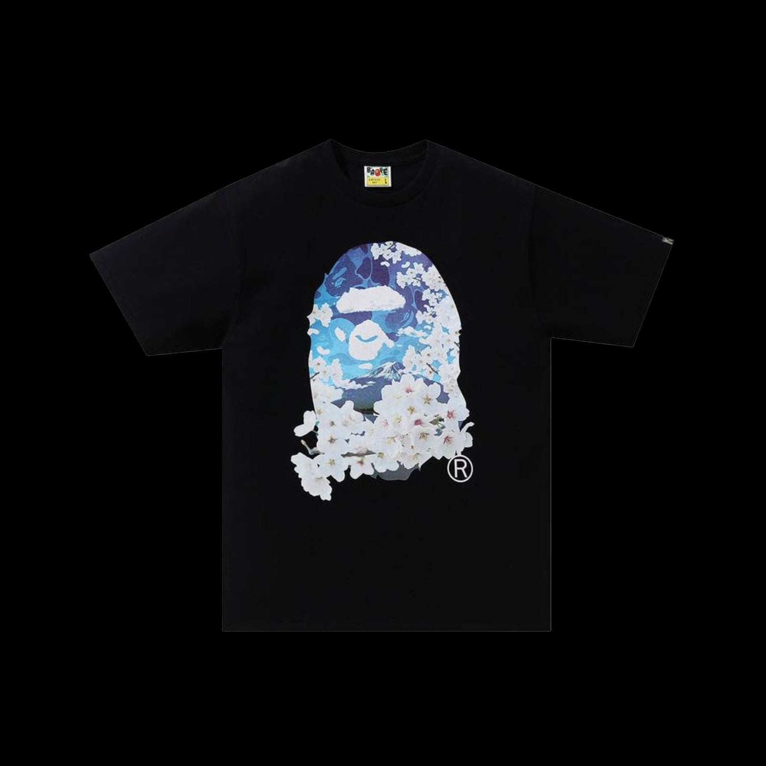 Bape Sakura Photo Tee W Flower Black Tee