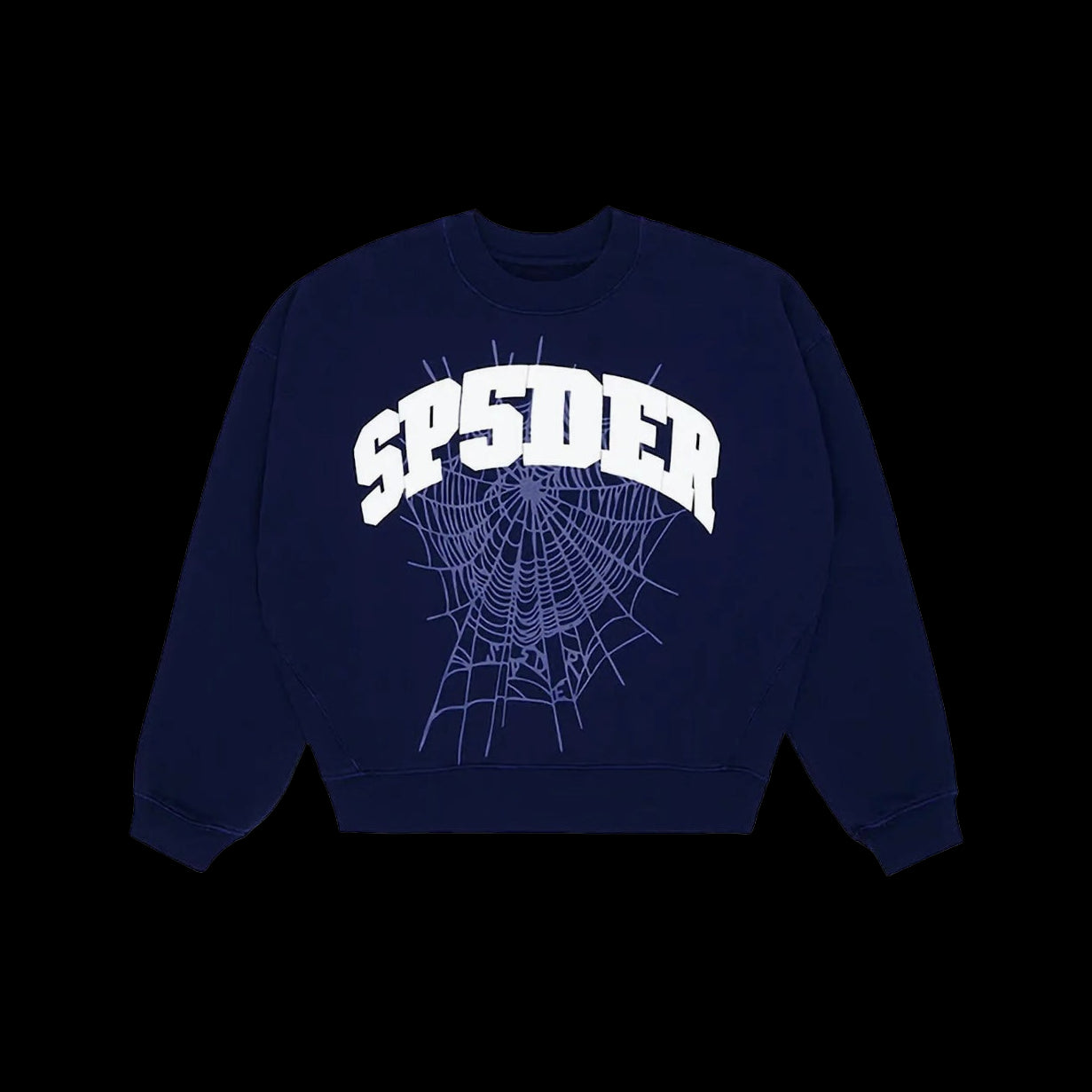Sp5der Varsity Web Crewneck Navy